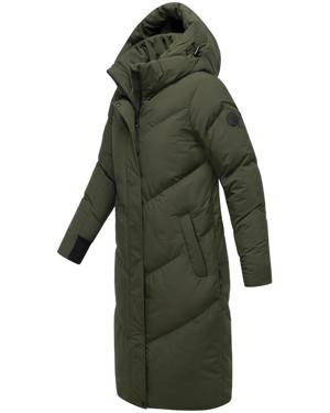 Langer Winter Steppmantel mit abnehmbarer Kapuze "Teonaa 16"