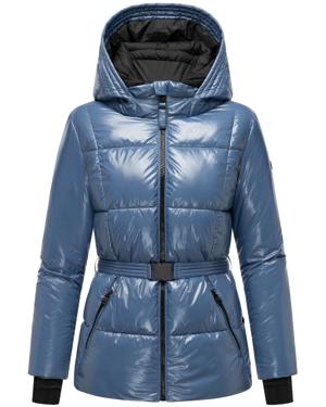 Shiny Winter Steppjacke mit Taillengürtel "Eisglanz 14"
