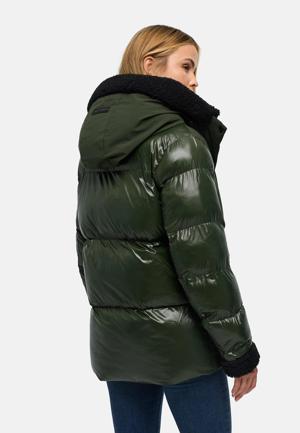 Warme Jacke mit Teddy-Kunstfell Details "Herzschmelz 14"