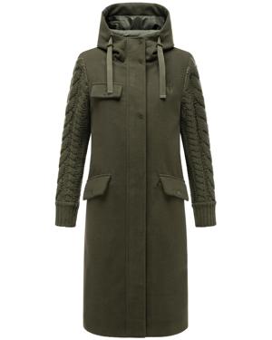 Trenchcoat in Woll-Optik mit Strick-Ärmel "Knit Babe 14"