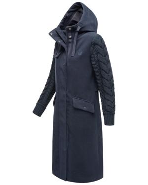 Trenchcoat in Woll-Optik mit Strick-Ärmel "Knit Babe 14"