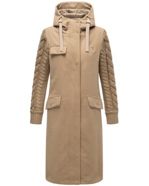 Trenchcoat in Woll-Optik mit Strick-Ärmel "Knit Babe 14"