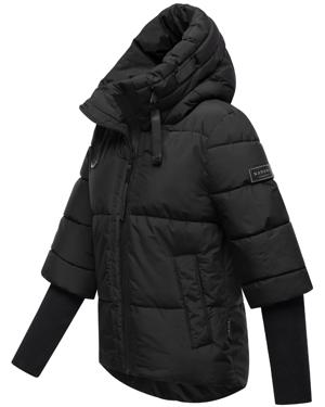 Winter Steppjacke mit Rippstrickärmeln "Lotusherz XIV"