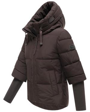 Winter Steppjacke mit Rippstrickärmeln "Lotusherz XIV"