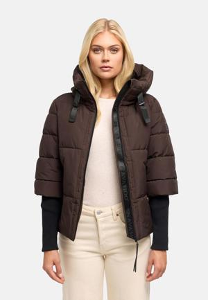 Winter Steppjacke mit Rippstrickärmeln "Lotusherz XIV"