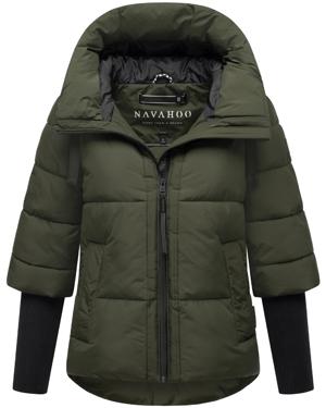 Winter Steppjacke mit Rippstrickärmeln "Lotusherz XIV"