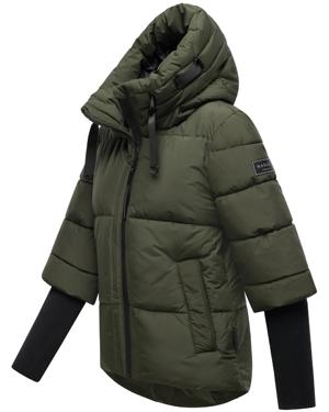 Winter Steppjacke mit Rippstrickärmeln "Lotusherz XIV"