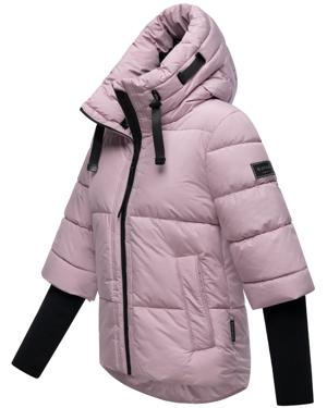 Winter Steppjacke mit Rippstrickärmeln "Lotusherz XIV"