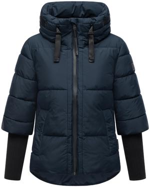 Winter Steppjacke mit Rippstrickärmeln "Lotusherz XIV"