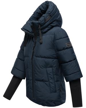 Winter Steppjacke mit Rippstrickärmeln "Lotusherz XIV"
