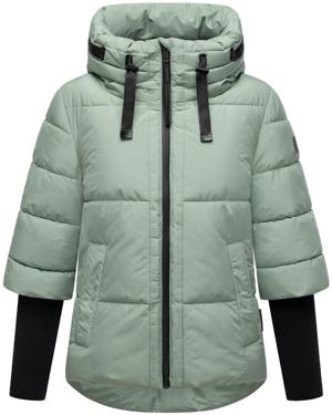 Winter Steppjacke mit Rippstrickärmeln "Lotusherz XIV"