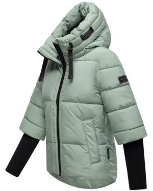 Winter Steppjacke mit Rippstrickärmeln "Lotusherz XIV"