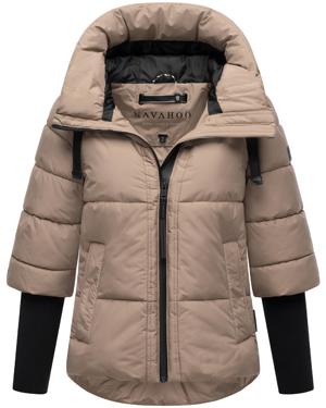 Winter Steppjacke mit Rippstrickärmeln "Lotusherz XIV"
