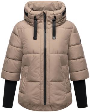 Winter Steppjacke mit Rippstrickärmeln "Lotusherz XIV"