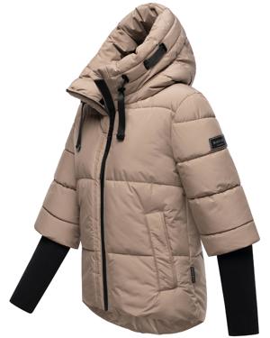 Winter Steppjacke mit Rippstrickärmeln "Lotusherz XIV"
