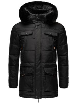 Winter Jacke Wintermantel Parka mit abnehmbarer Kunstfellkapuze Luaan