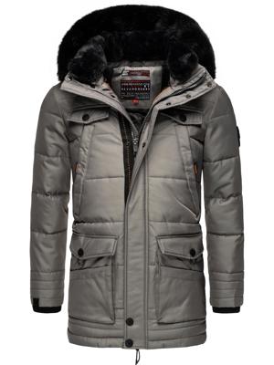 Winter Jacke Wintermantel Parka mit abnehmbarer Kunstfellkapuze Luaan