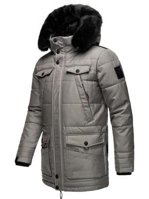 Winter Jacke Wintermantel Parka mit abnehmbarer Kunstfellkapuze Luaan