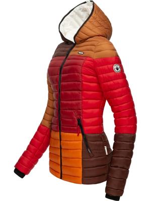 Leichte Steppjacke Colorblocking mit Kapuze "Multikulti"