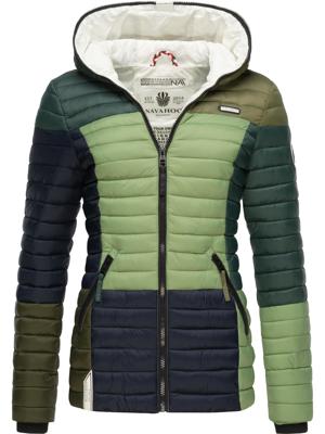 Leichte Steppjacke Colorblocking mit Kapuze "Multikulti"