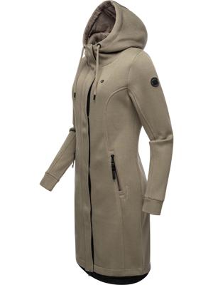 Lange Übergangsjacke aus Rippstrick "Letti Long Bonded"