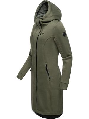 Lange Übergangsjacke aus Rippstrick "Letti Long Bonded"