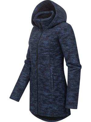 Kuschelige lange Strickjacke mit Kapuze "Leysha Melange"