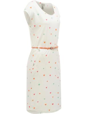 Kurzarm Midikleid mit Herz-Print und Taillengürtel "Lilithe Hearts YOUMODO"