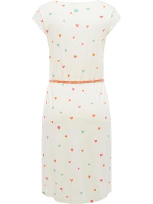 Kurzarm Midikleid mit Herz-Print und Taillengürtel "Lilithe Hearts YOUMODO"