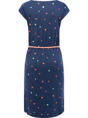 Kurzarm Midikleid mit Herz-Print und Taillengürtel "Lilithe Hearts YOUMODO"