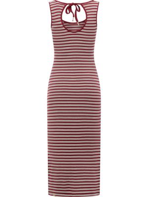 Wadenlanges Sommerkleid mit Schlüssellochausschnitt "Montyca Stripes YOUMODO"