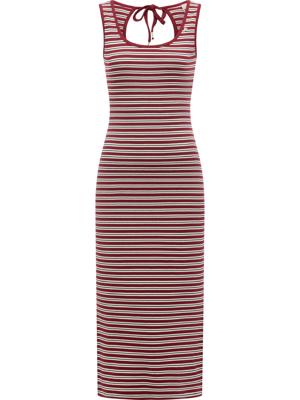 Wadenlanges Sommerkleid mit Schlüssellochausschnitt "Montyca Stripes YOUMODO"