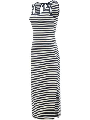 Wadenlanges Sommerkleid mit Schlüssellochausschnitt "Montyca Stripes YOUMODO"