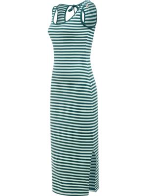 Wadenlanges Sommerkleid mit Schlüssellochausschnitt "Montyca Stripes YOUMODO"