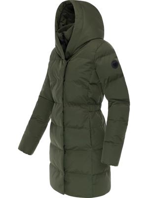 Warmer Winter Steppmantel mit hohem Kragen und Kapuze Niani YOUMODO