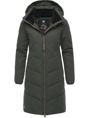 Langer wasserdichter Winter Steppmantel mit abnehmbarer Kapuze "Rebelka"