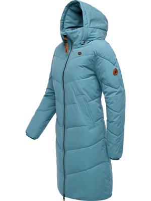 Langer wasserdichter Winter Steppmantel mit abnehmbarer Kapuze "Rebelka"