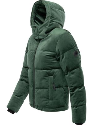 Winter Steppjacke in Samtoptik mit Kapuze "Roobie Velvet YOUMODO"
