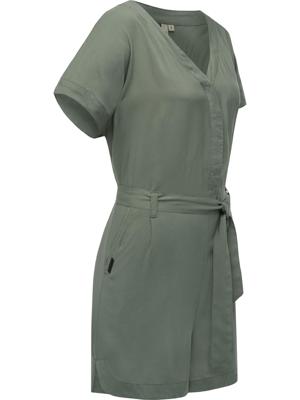 Kurzarm Jumpsuit mit Taillenband "Salwin Solid"