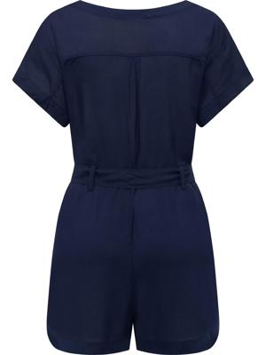 Kurzarm Jumpsuit mit Taillenband "Salwin Solid"