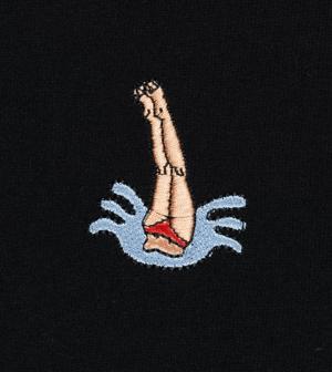 Boxy T-Shirt mit Schwimmer-Stickerei "Samms A Gots YOUMODO"