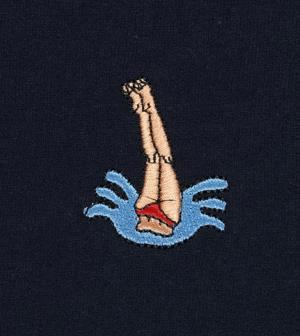 Boxy T-Shirt mit Schwimmer-Stickerei "Samms A Gots YOUMODO"