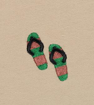 Boxy T-Shirt mit Beach-Slipper-Stickerei "Samms B Gots YOUMODO"