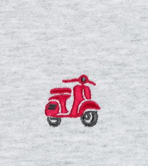 Boxy T-Shirt mit Retro-Roller-Stickerei "Samms F Gots YOUMODO"