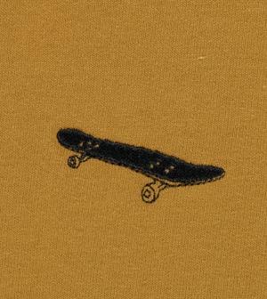 Boxy T-Shirt mit Skateboard-Stickerei "Samms I Gots YOUMODO"