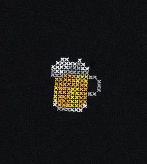 Boxy T-Shirt mit Krug-Stickerei "Samms J Gots YOUMODO"