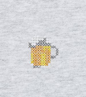 Boxy T-Shirt mit Krug-Stickerei "Samms J Gots YOUMODO"