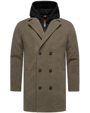 Klassischer Mantel in Wollmantel-Optik mit Kapuze "Darioon XX"