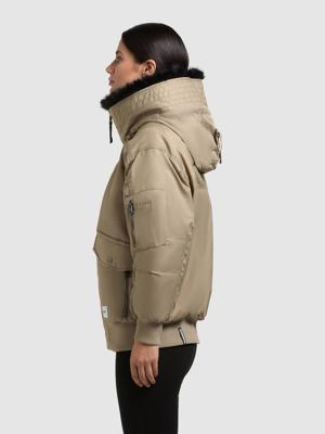 Warme Bomberjacke mit Kunstpelz-Besatz "Cela"