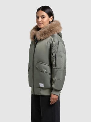 Warme Bomberjacke mit Kunstpelz-Besatz "Cela"
